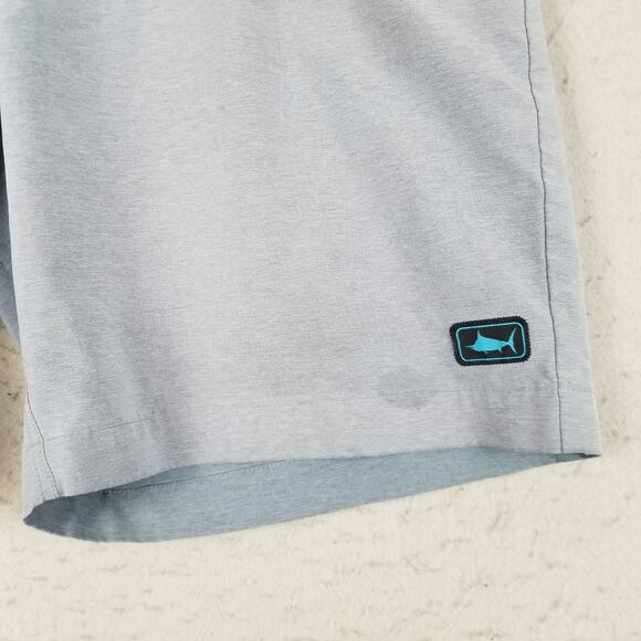 Pelagic Mako Hybrid Shorts Mens 40 Blue Performance Fishing Water Repellent Logo - Picture 6 of 16